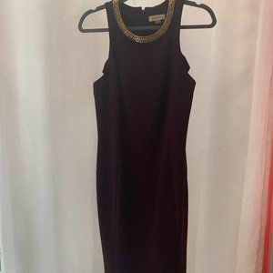 CALVIN KLEIN - Size 10 is fitted - Deep plum Sheath dress